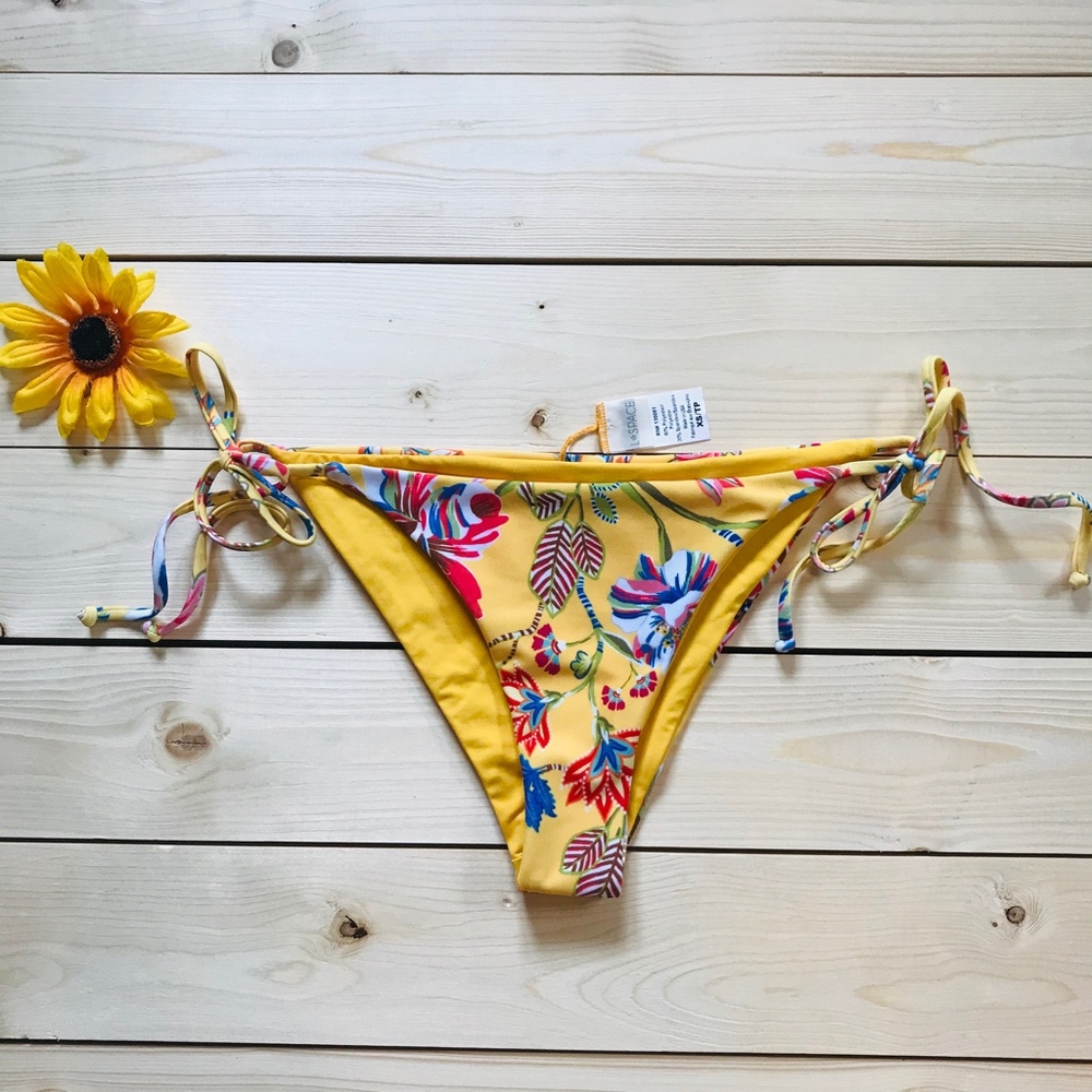 L*SPACE Floral Bikini Swim Bottoms NEW
